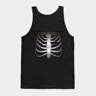 Skeleton Graphic with Broken Heart Tank Top